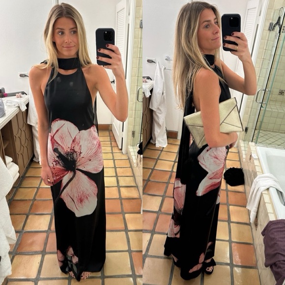 Alice + Olivia Montana Floral Tie-Back Halter Maxi Gown Size 0 NWT - Picture 11 of 17